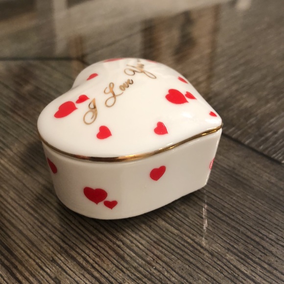 Vintage 1980’s Lefton China Heart Trinket Box “I Love You” - Picture 2 of 13